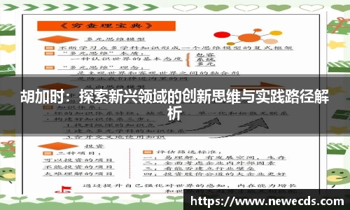 胡加时：探索新兴领域的创新思维与实践路径解析